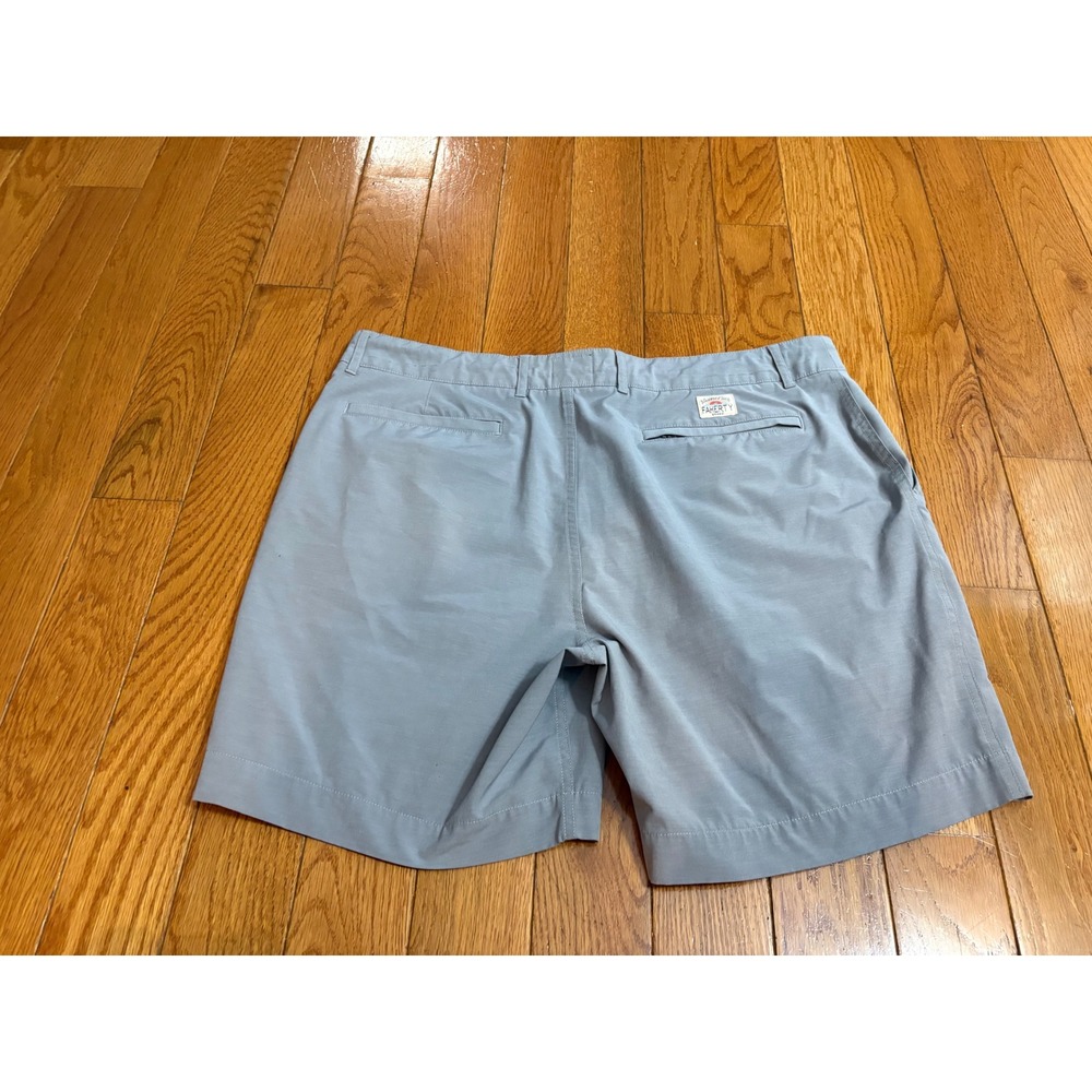 Faherty All Day Shorts Mens 38 Light Blue Grey Performance Quick Dry 7" Inch